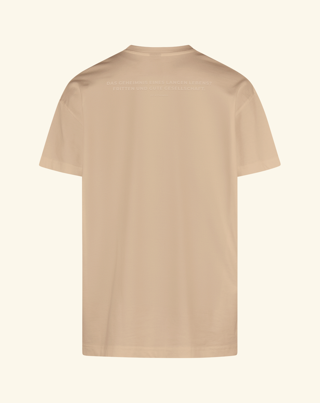 Frittenglück T-Shirt beige "Das Geheimnis eines langen Lebens? Fritten und gute Gesellschaft"