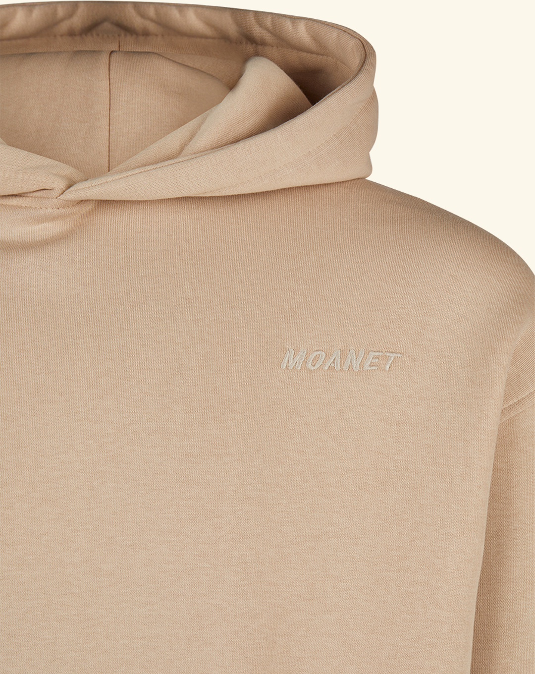 Frittenglück Hoodie beige "Ein Tag ohne Fritten, ist wie ein Tag ohne Lächeln."